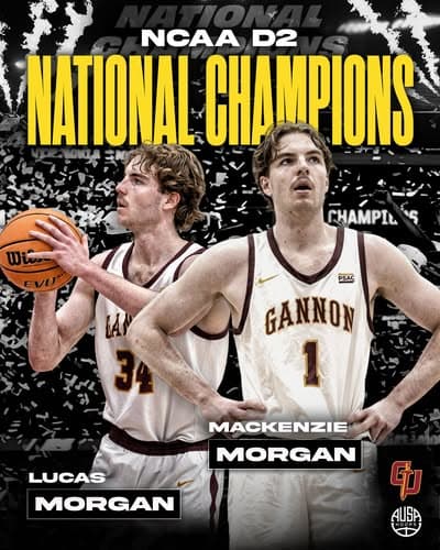 AUSA Hoops alumni Lucas and Mackenzie Morgan win the NCAA Division II national championship with Gannon
