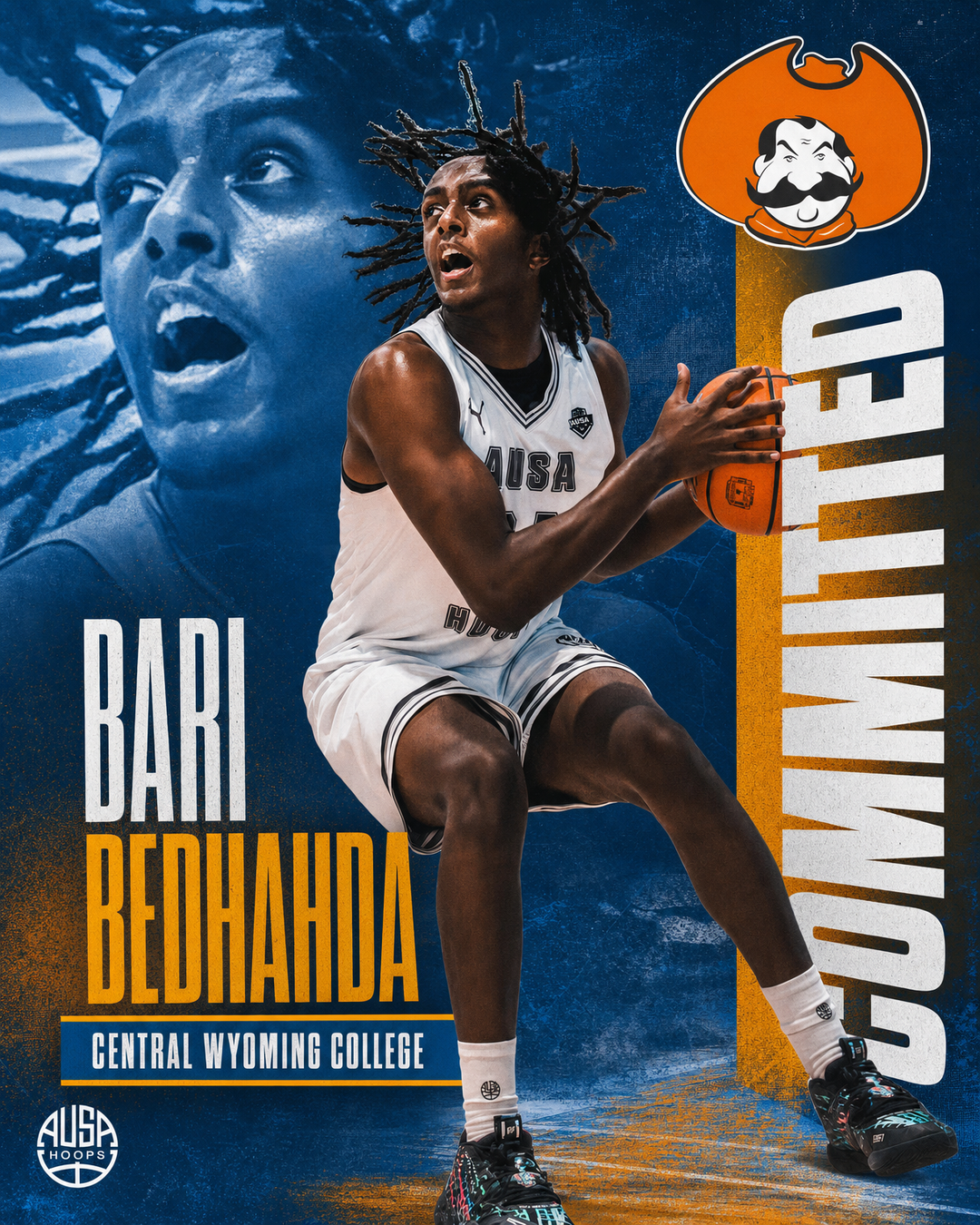 Bari Bedhahda Commits to Central Wyoming College — commitment graphic