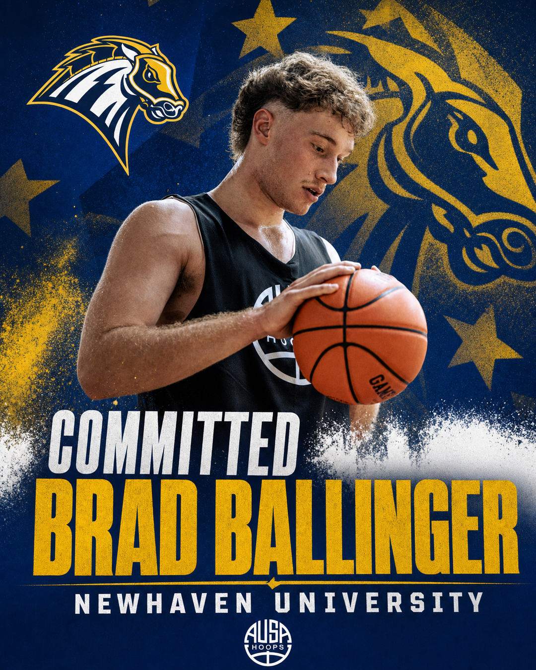 Brad Ballinger Commits to Newhaven University Basketball — commitment graphic