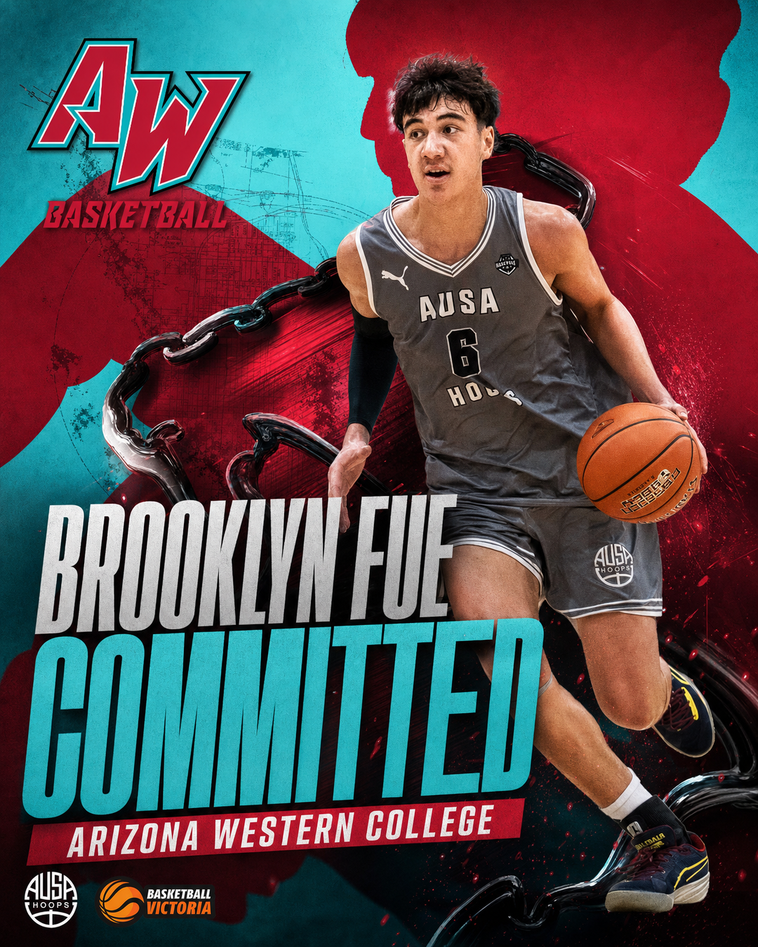 Brooklyn Fue Commits to Arizona Western College Basketball — commitment graphic