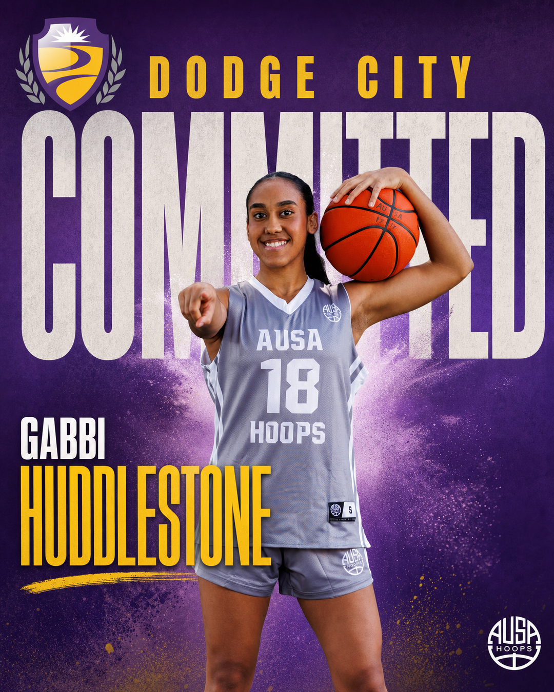Gabbi Huddlestone Commits to Dodge City Women's Basketball, commitment graphic
