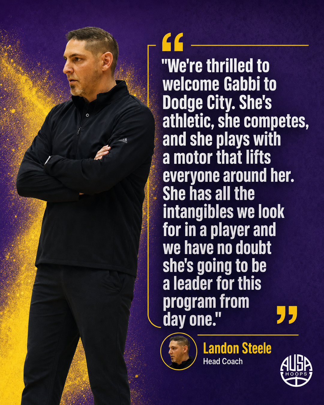 Gabbi Huddlestone Commits to Dodge City Women's Basketball, quote graphic